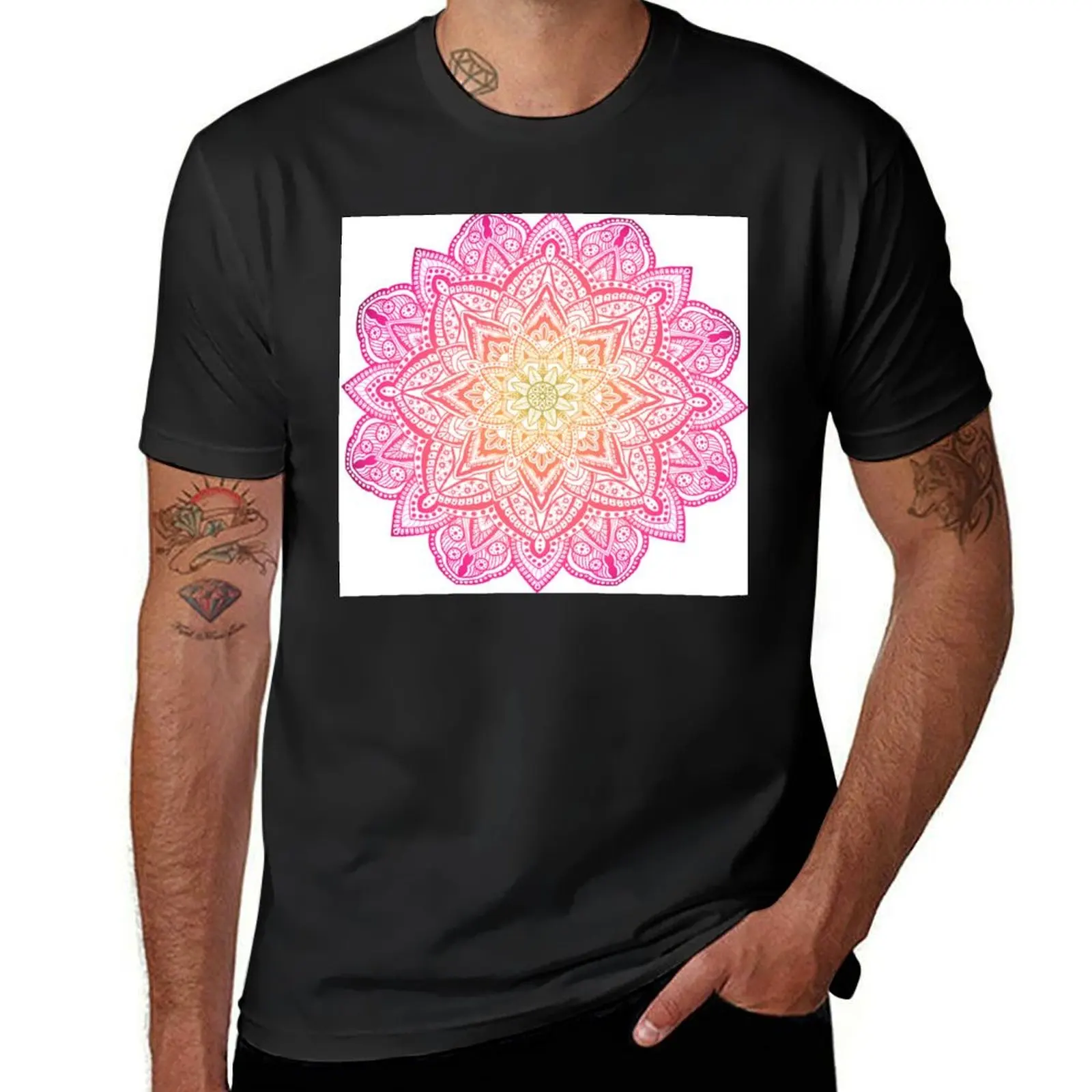 

Pink crazy Monxa mandala T-shirt plus sizes customs animal prinfor boys sports fans mens cotton t shirts