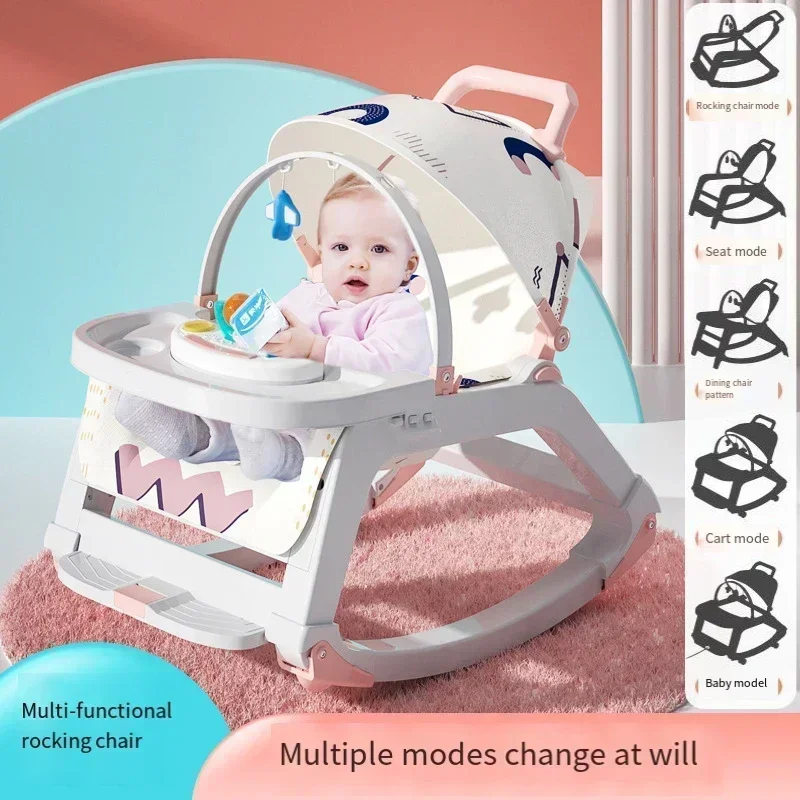 Baby Rocking Chair Comfort Chair Baby 0-3 Years Old Multi-function Recliner Rocker Cradle Recliner Sleep Rocking Bed