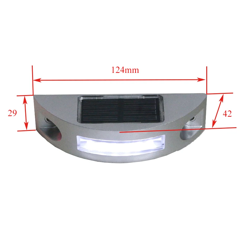 Half Moon Waterproof LED Solar Powered Road Stud Light for Decks, Docks, Boats, Driveways,Stairways, Pavements