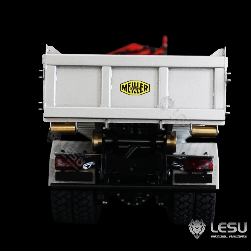 LESU 1/14 Simulation truck remote control model Metal toy hydraulic ro-ro truck crane full unloading paint 2