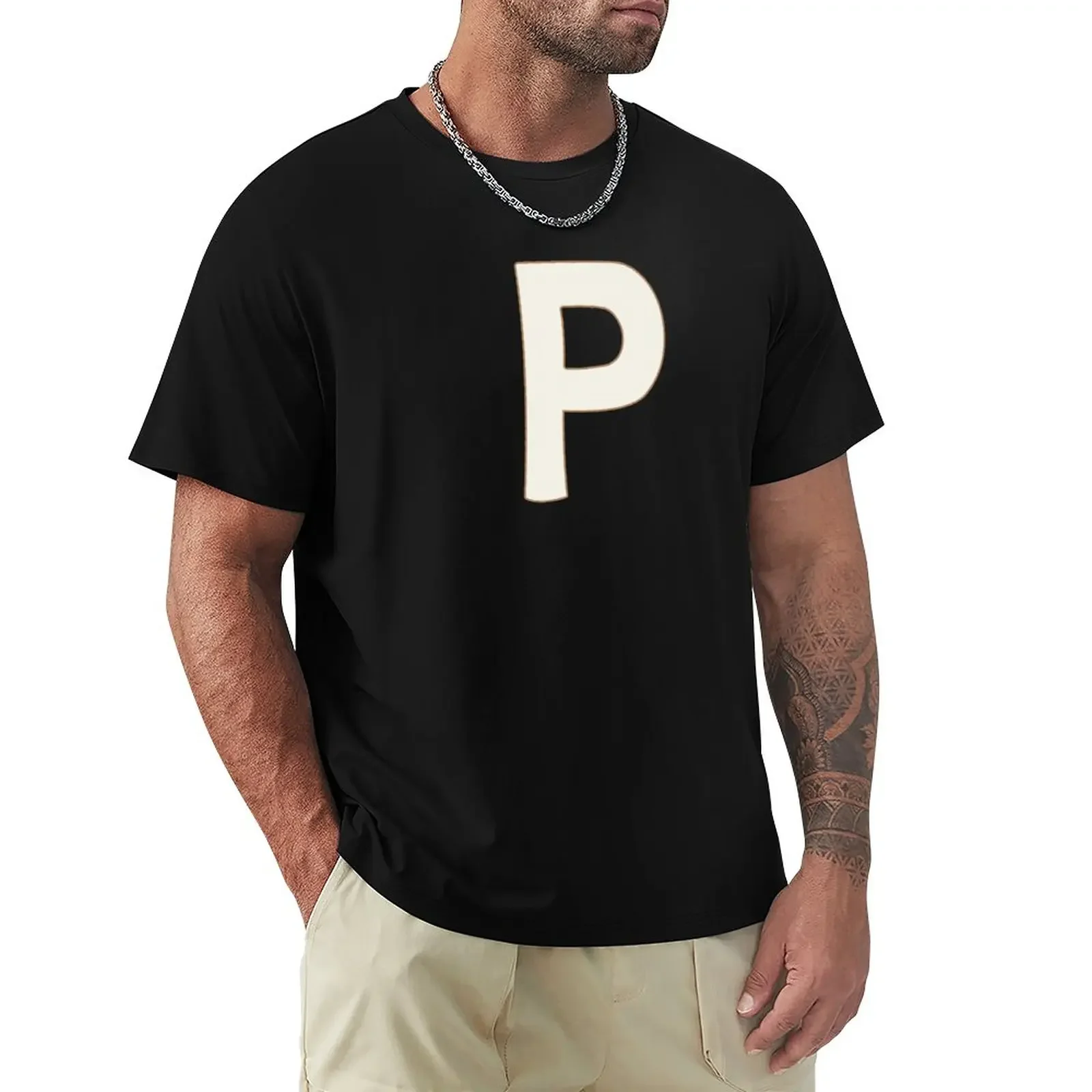 

letter p white T-Shirt vintage sweat heavyweights mens vintage t shirts cute clothes heavyweights boys whites men workout shirt
