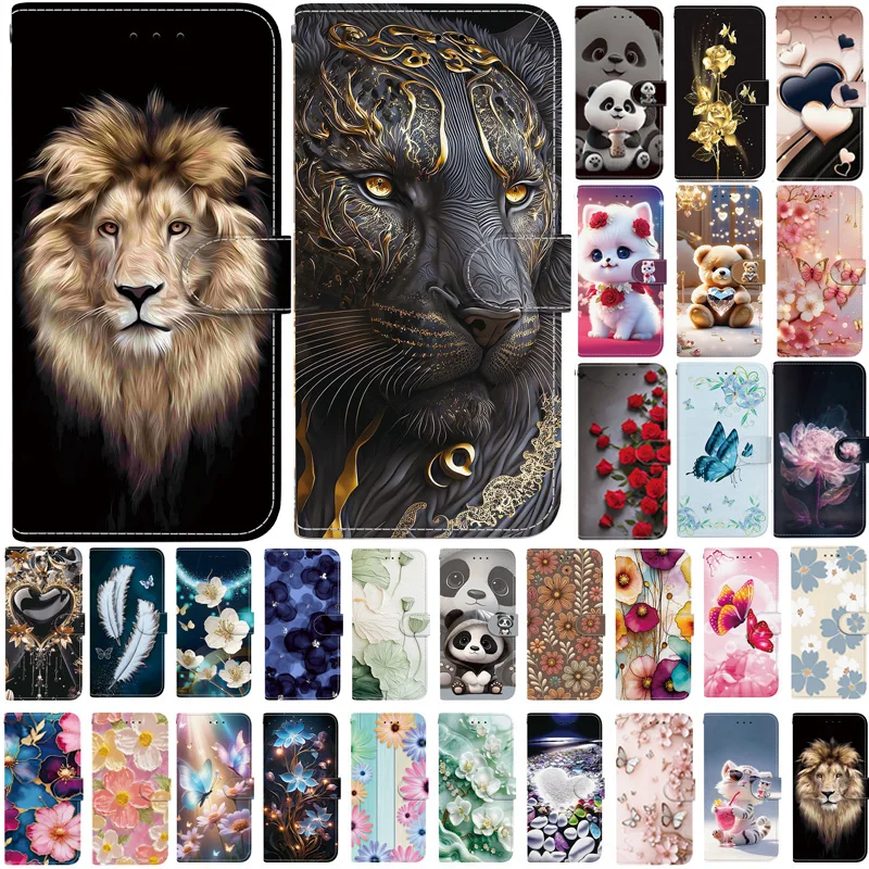 Adorable Cartoon Leather Wallet Book Cover Phone Case