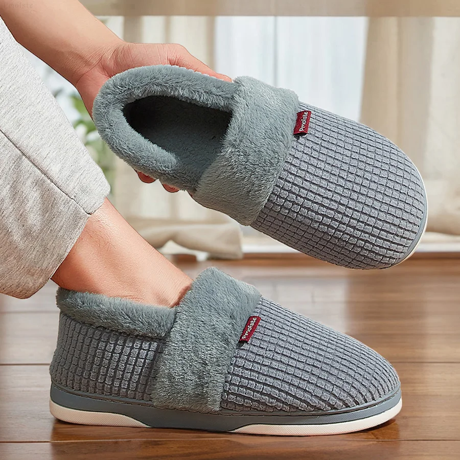 Women's Winter Slippers Bedroom Anti-slip Cotton Plush Indoor Couples Slippers
