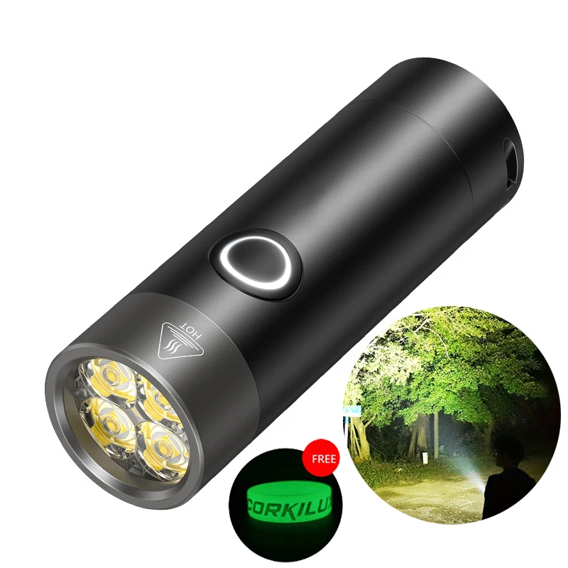 

CORKILUX USB Rechargeable EDC Flashlights Super Bright High Lumens 18350 Leds Flashlight Lantern For Camping Hiking Self Defense