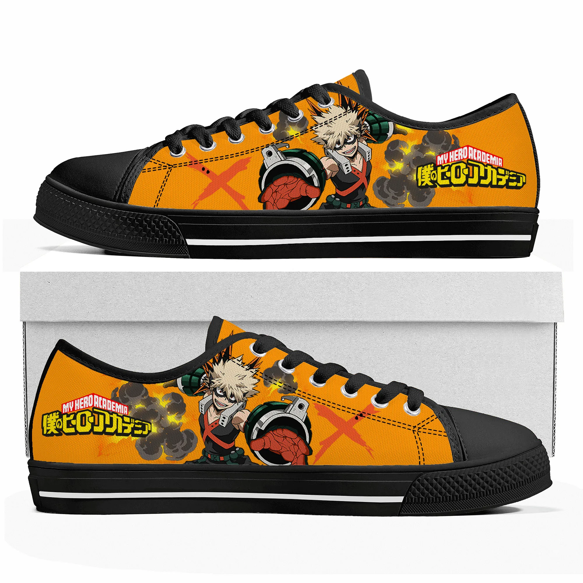 

Anime Katsuki Bakugo My Hero Academia Low Top Sneakers Mens Womens Teenager High Quality Canvas Sneaker Couple Shoes Custom Shoe