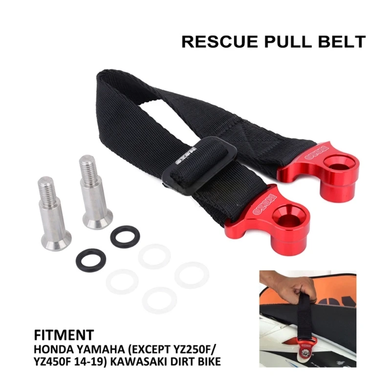 

D7WD Motorcycle Rear Protective Rescue Pulling Belts Ropes Holding Strap with Screw