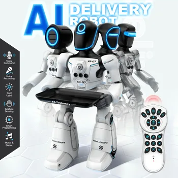 Robot Giocattolo Intelligente AI con Rilevamento Gesti e Programmazione Smart, Robot Interattivo con Luci e Musica, Regalo Perfetto per Bambini