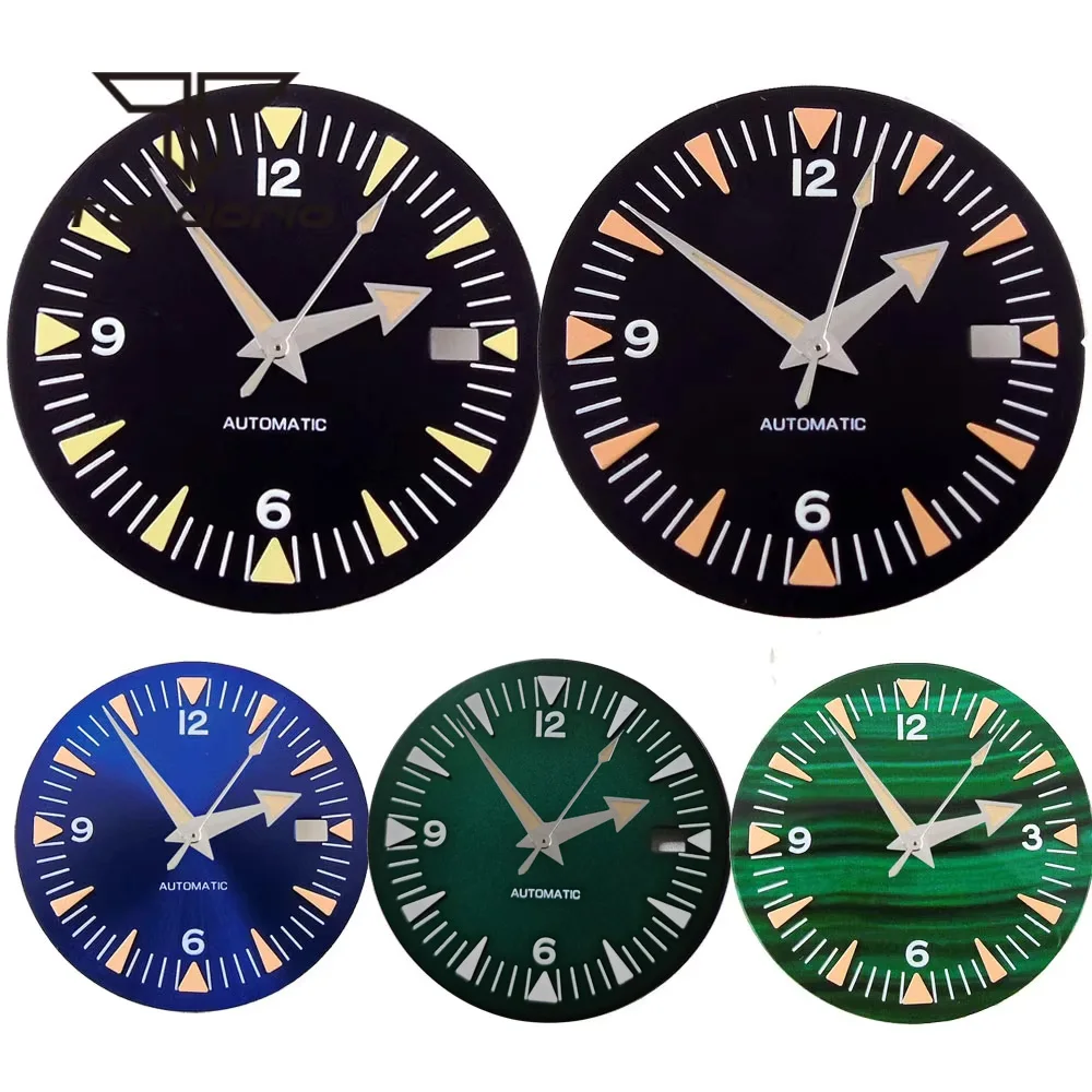 Elegant 32mm Multicolor Automatic Watch Dial with Date Window and Hands Set
