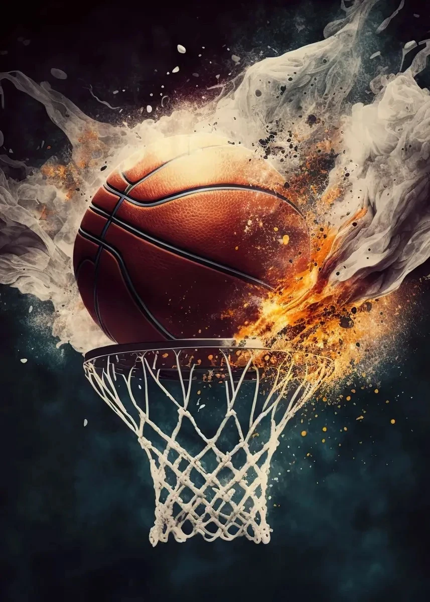 Vibrant Basketball Art Prints on Canvas - Colorful Sports Wall Decor