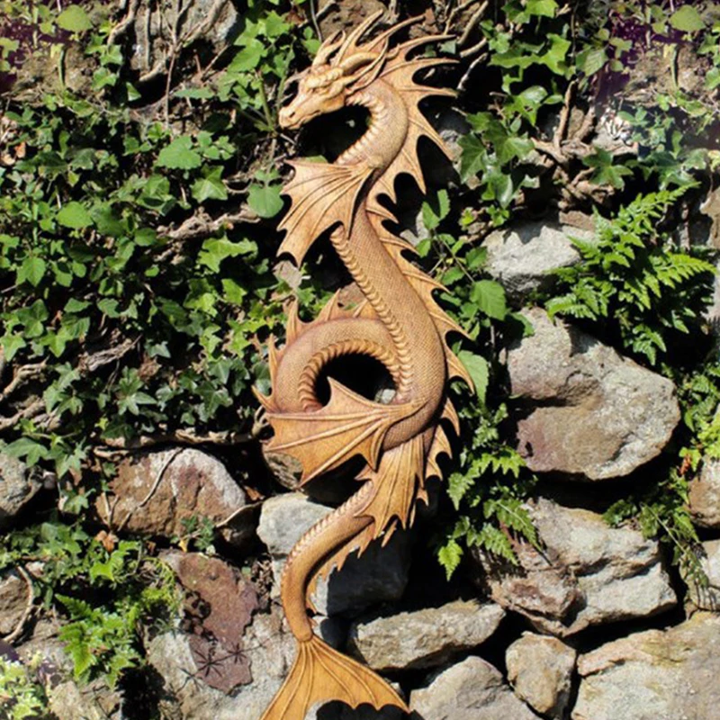 Resin Dragon Statues Dragon Figures Art Garden Decoration Fantasy Animal Sculptures Ornaments For Patio Front Lawn Garden Decor 4