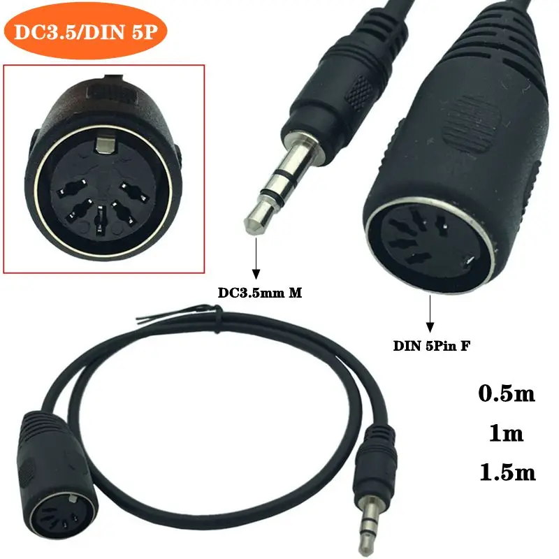 

MIDI DIN 5Pin Connection Cable DC3.5mm Male To DIN 5P Female Audio Plug To MIDI Adapter Cable Audio Output