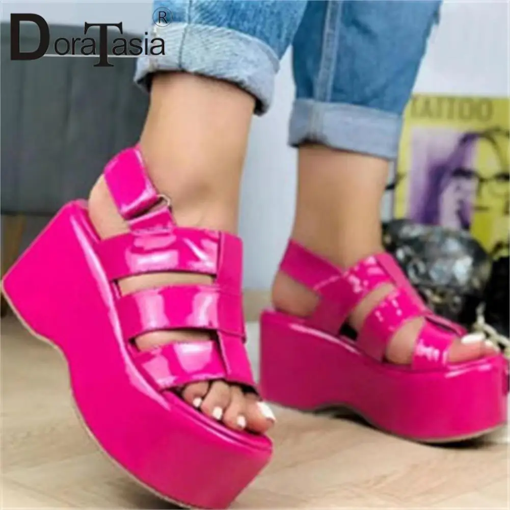 

Big Size 43 Brand New Ladies Platform Gladiator Sandals Fashion Wedges High Heels women's Sandals Party Summer Woman Shoes