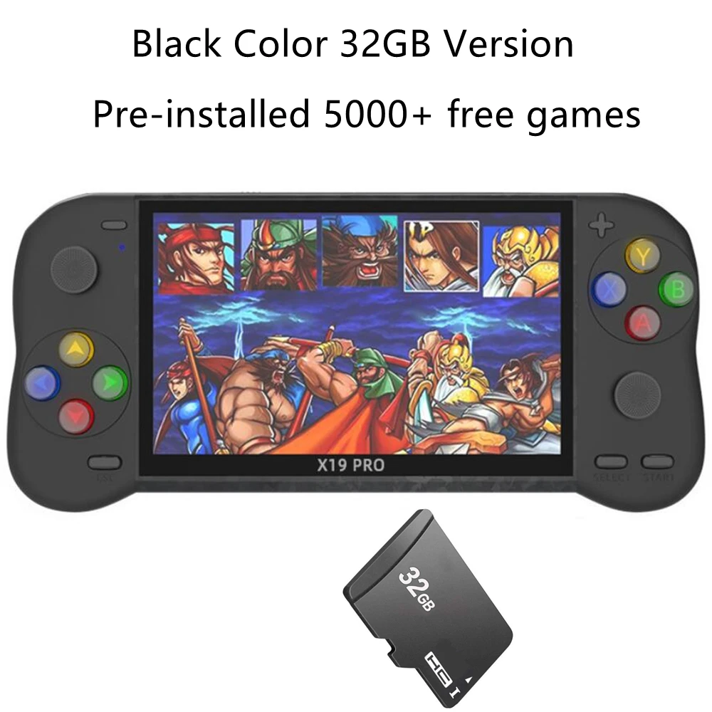 X19 Pro 5 inch portable game console 8GB 32GB hanheld game player with 2000 free games for Arcade neogeo mame colorful buttons 