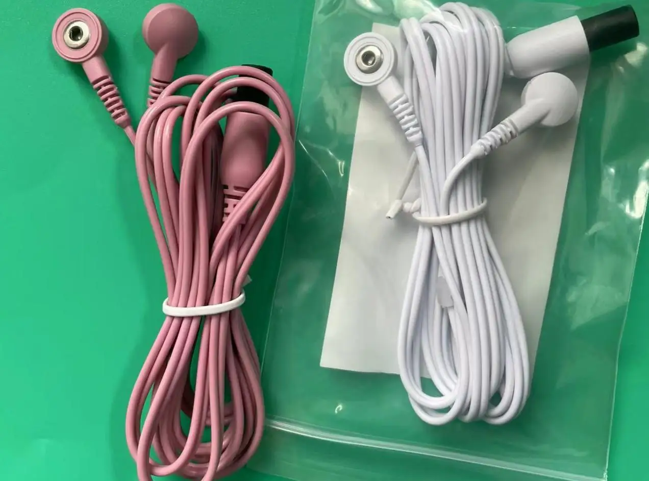 10 Pcs Replacement Electrode Lead Wires Cable Cord With 2.2mm Snap Fit Fot Omron TENS Unit