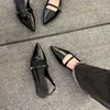 French Flat Black Baotou Sandals Fairy Shoes 2025 New Spring and Summer Pointy Diamond Temperament Single Shoes Zapatos De Mujer 3