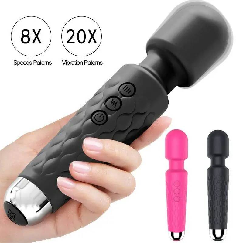 8 Geschwindigkeiten Leistungsstarker Dildo-Vibrator Sexspielzeug für Frauen AV-Zauberstab G-Punkt-Massagegerät Paare Klitoris stimulieren Waren für Erwachsene 1