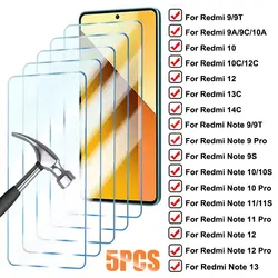 Premium 5 - Pack HD Tempered Glass Screen Protectors for 5PCS Glass (For Redmi 10A)