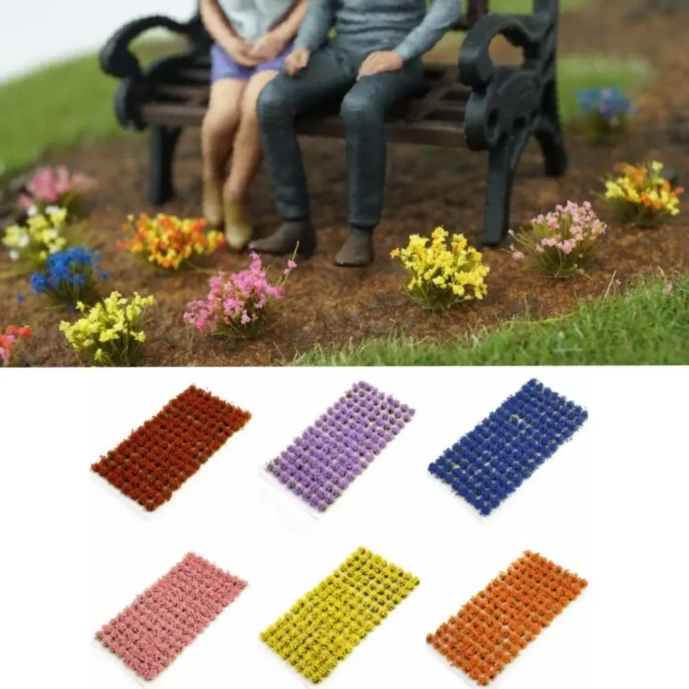 Simulation Miniature Flower Grass Model Making Railway Train Static Grass Tuft Resin Grassland Scenery Mini Flower Tuft