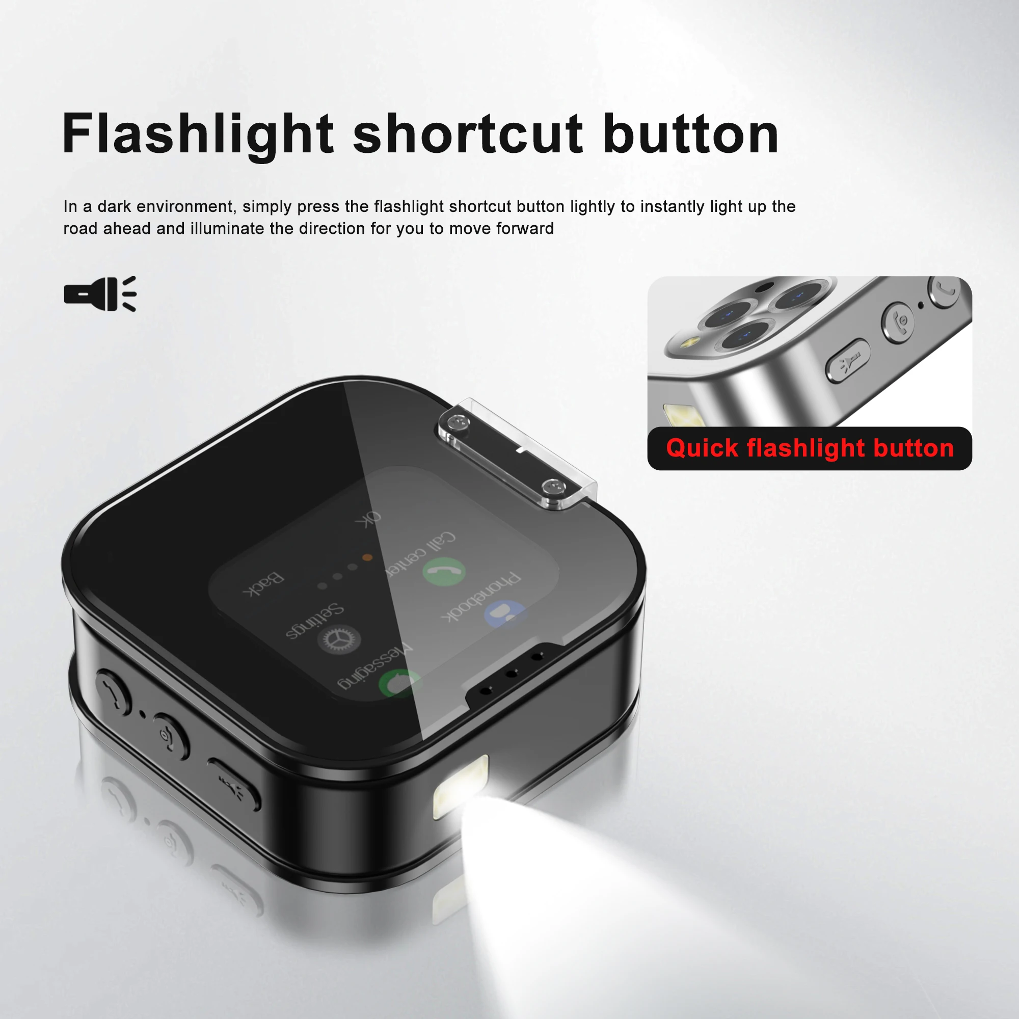 SERVO i19 Rotate Small Box Touch Mobile Phone 2SIM Standby Magic Voice Bluetooth Sync Music Torch Mini Rotation Cellphone Type-C 2