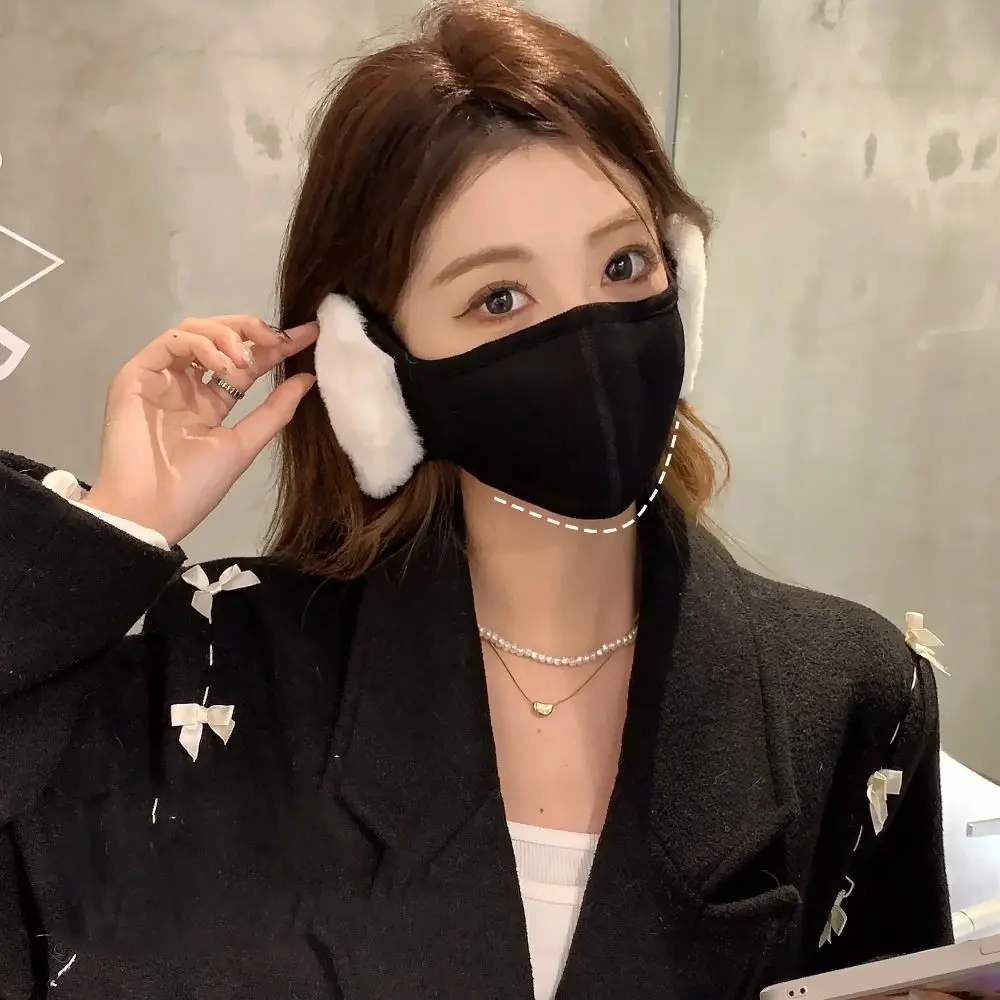 Women Winter Warm Cold-proof Earmuffs Windproof Mouth Cover Female Outdoor Mask Cycling Ear Warmer warm earmuffs