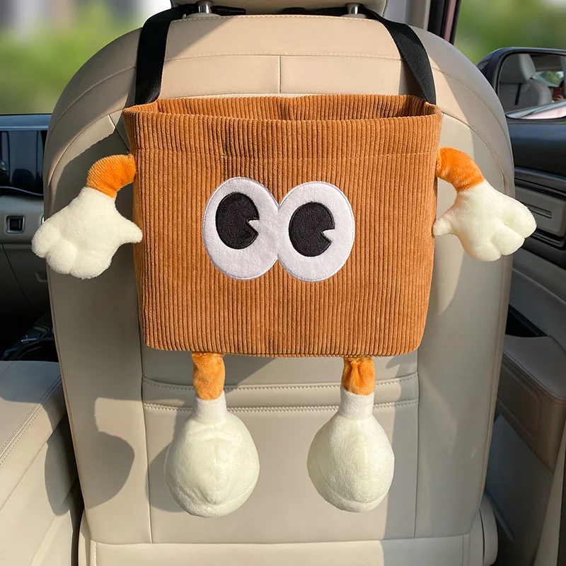 Car Trash Can Tissue Box Cartoon 2-in-1 Car Umbrella Storage Bin Auto Seat Back Hanging Storage Bag Backseat Cup Holder Holder — view 6