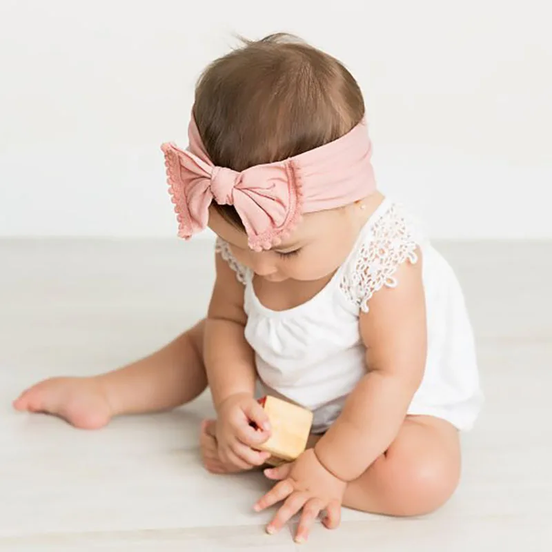 3Pcs Baby Girl Bowknot Elastic Headbands Holiday Party Hair Band Headwear Accessories