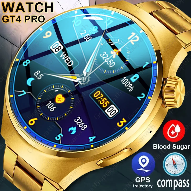 For Huawei GT4 PRO Smart Watch Men Watch 4 Pro AMOLED HD Screen Bluetooth  Call GPS NFC Heart rate BloodSugar SmartWatch 2023 New - AliExpress