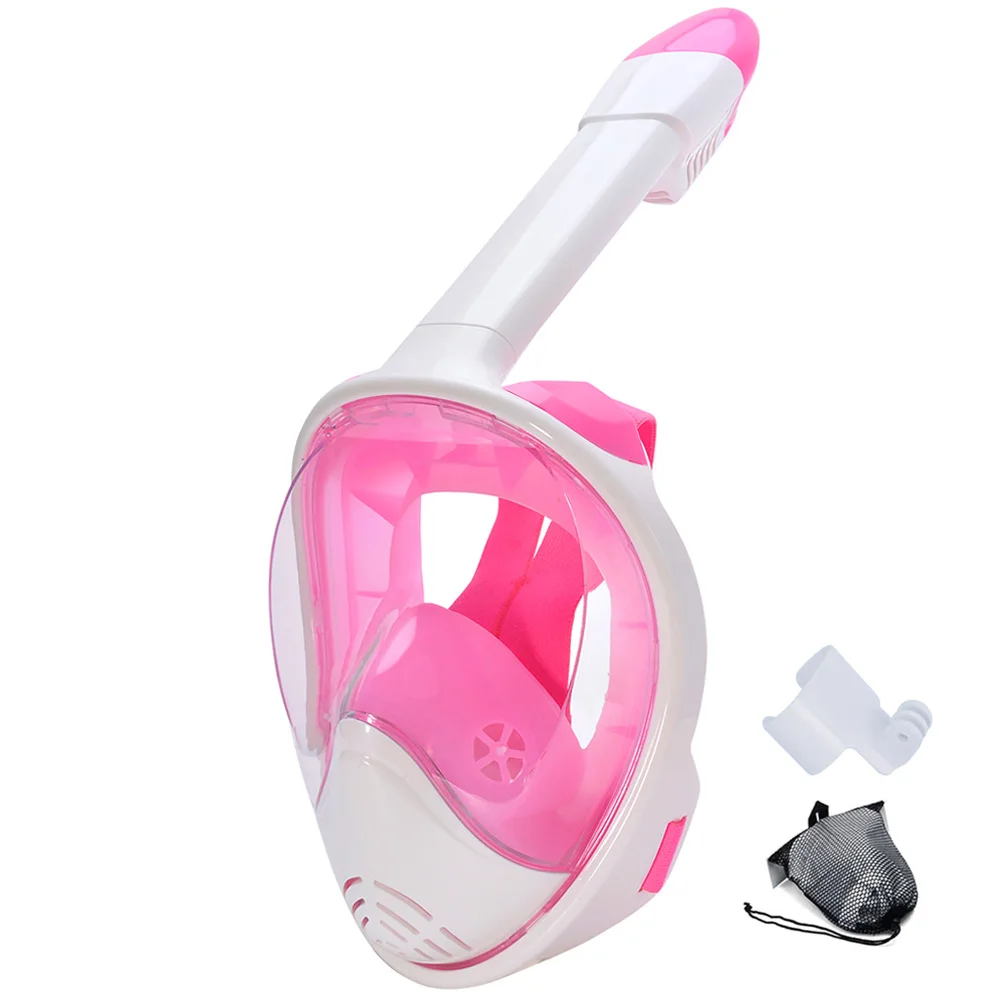 Panoramic Anti-Fog Full Face Snorkel Mask with Camera Mount
