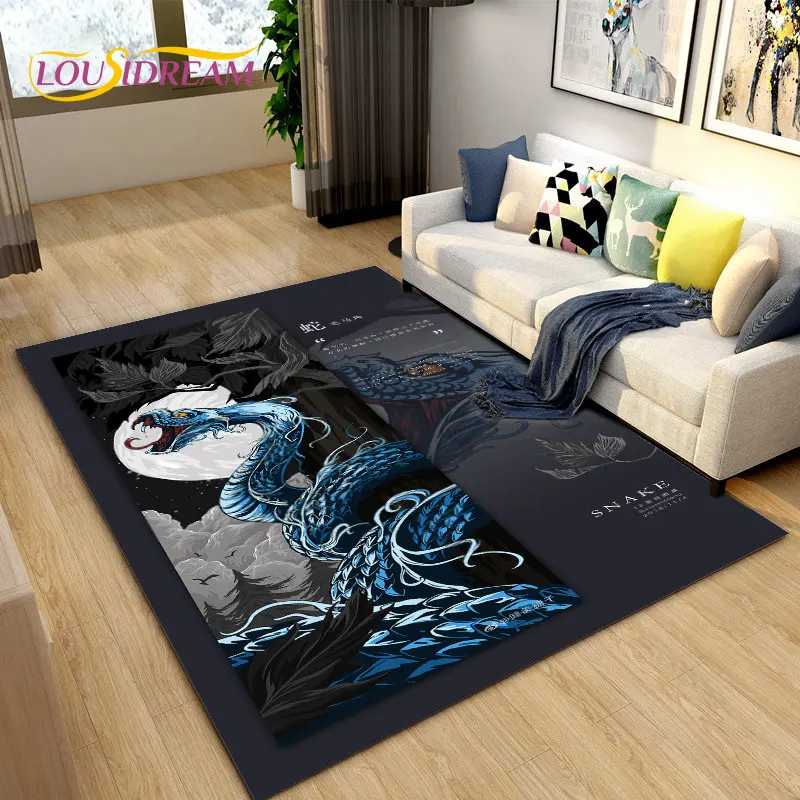 

Chinese Zodiac Animal Area Rug,Carpet Rug for Living Room Bedroom Sofa Doormat Kitchen Decoration,Kids Play Non-slip Floor Mat