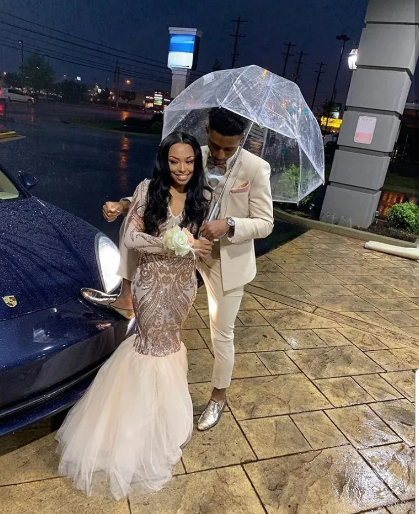 Handsome Light Champagne Slim Fit Mens Suits Notched Lapel Wedding Tuxedos For Men High Quality 3Piece   (Jacket+Pants+Vest)