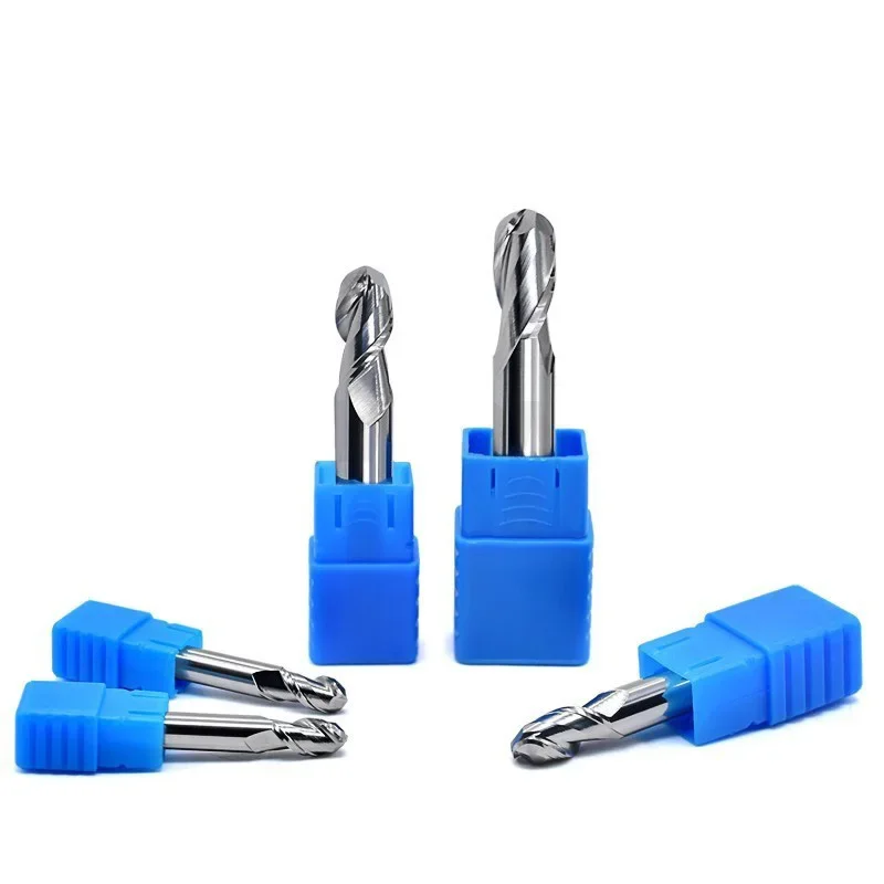 Set 3 Frese A Sfera In Metallo Duro - Per CNC, HRC 55, 2 Flauti, Per Alluminio E Materiali Duri - Foto 6