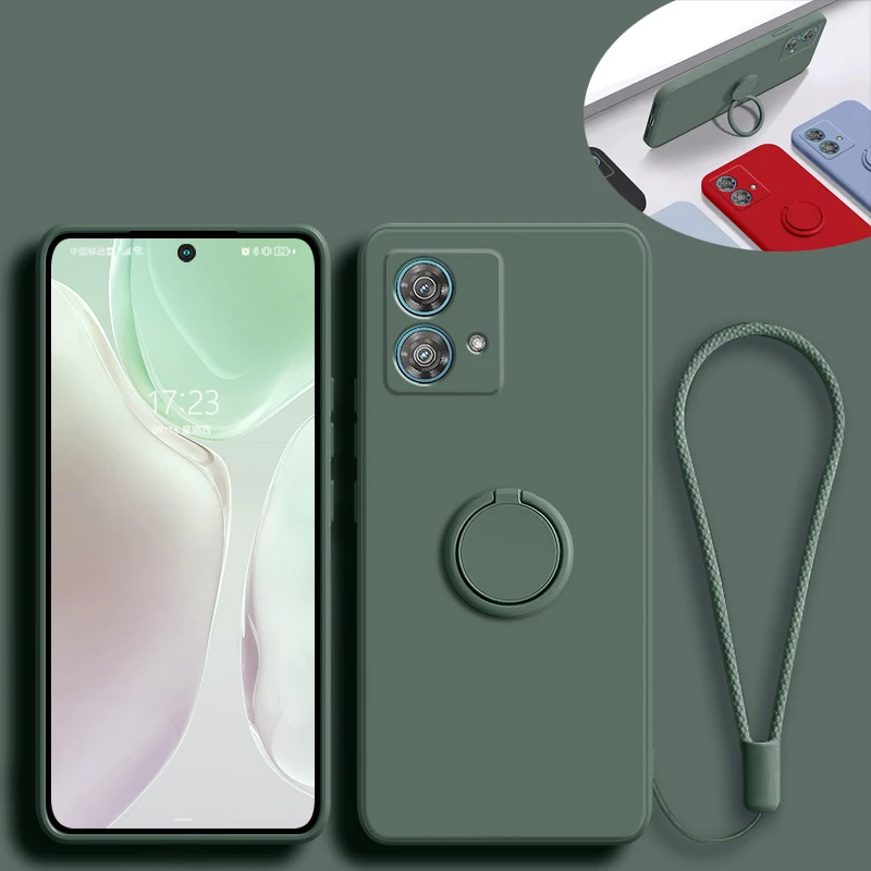 Sleek Silicone Phone Case with Ring Holder Attachment