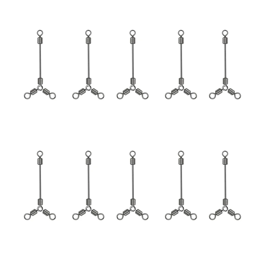 10 connecteurs à roulement à billes 3 voies pour pêche en mer - accessoires hameçons résistants à la corrosion