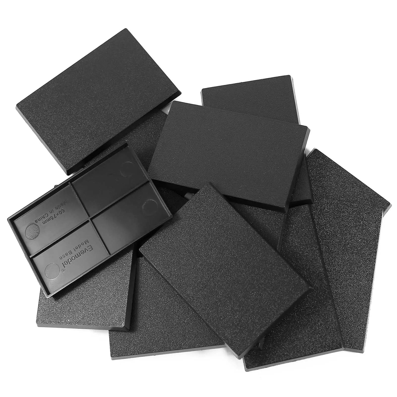 Enhanced Rectangle Bases Black for Wargames and Military Dioramas