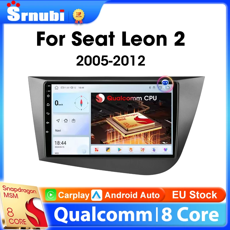 Srnubi 2 Din اللاسلكية Carplay السيارات أندرويد راديو السيارة لمقعد ليون 2 MK2 2005-2012 مشغل وسائط متعددة ستيريو GPS رئيس وحدة DVD