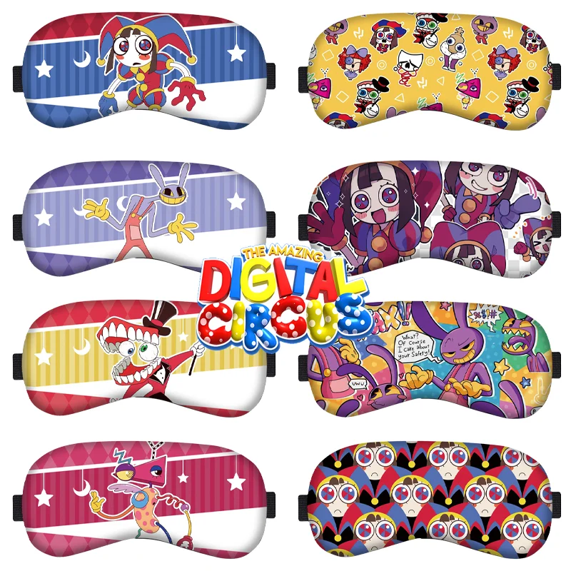 The Amazing Digital Circus Cartoon Sleeping Mask Anime Pomni Jax Traspirante Shading Eye Mask Cute Men Women Print Eye Mask Gift