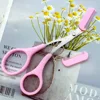 Eyebrow Trimmer Scissor with Comb Female Male Eyebrow Eyelash Scissors Safety Stainless Steel Face Razor Makeup Beauty Scissors 2
