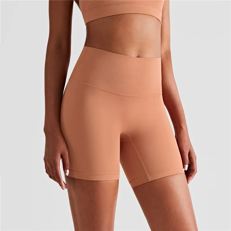 Solid Color High Waist Leggings Athletic Fitness Yoga Short Lulu Butter Soft Sports Short Workout Gym Cycling For Women Clothing