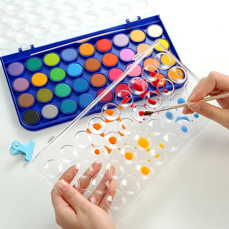 

Multicolor Powder Powder Solid Watercolor Paint Set with Water Brush Pen Foldable Travel Watercolor Paints for Drawing Art Tools