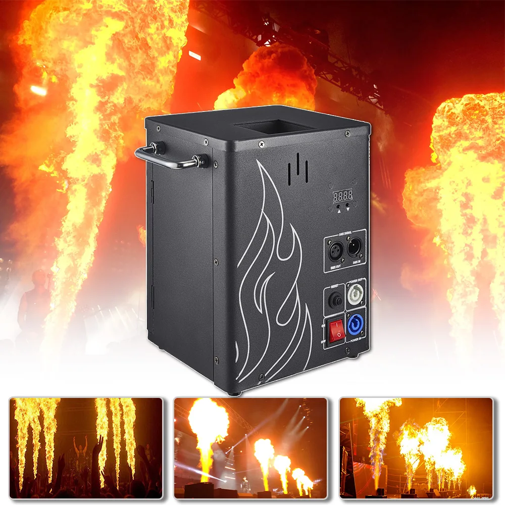 

YUER 100W Flame Machine For Special Stage Effect DMX Control Safety Fire Concert Party Wedding Dj Disco Spitfire Equipment