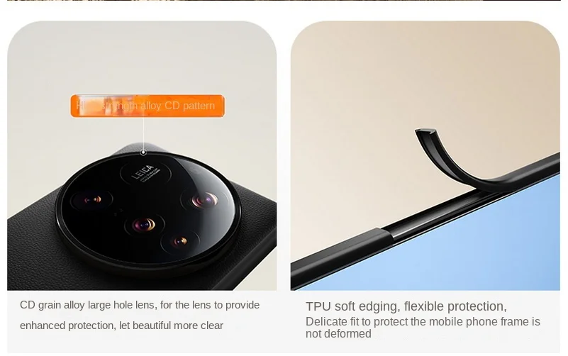 جلد عادي فاخر يرتفع فوق العدسة لحماية حافظة هاتف ا...