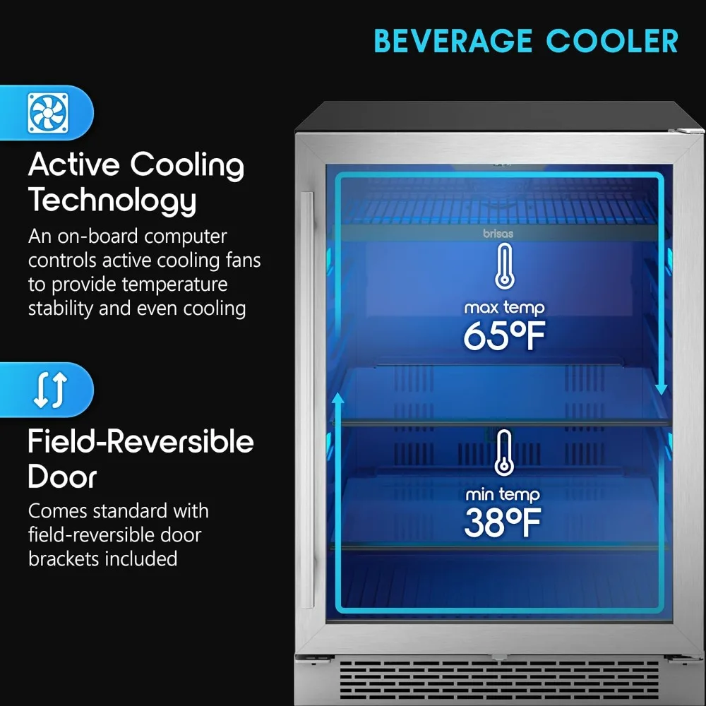 24 Inch Wine Fridge Single Zone Under Counter-Countertop Beverage and Wine Cooler Cellars Cabinet Bar Drink Refrigerator