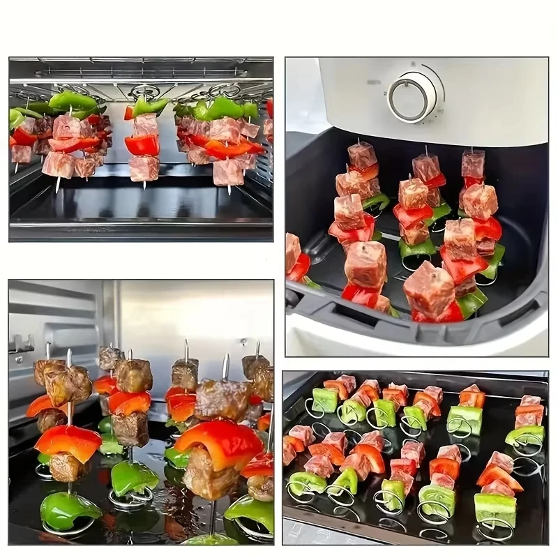 10pcs air fryer oven special label vertical skewer grill accessories stainless steel grill needle grill label 9.5cm 5