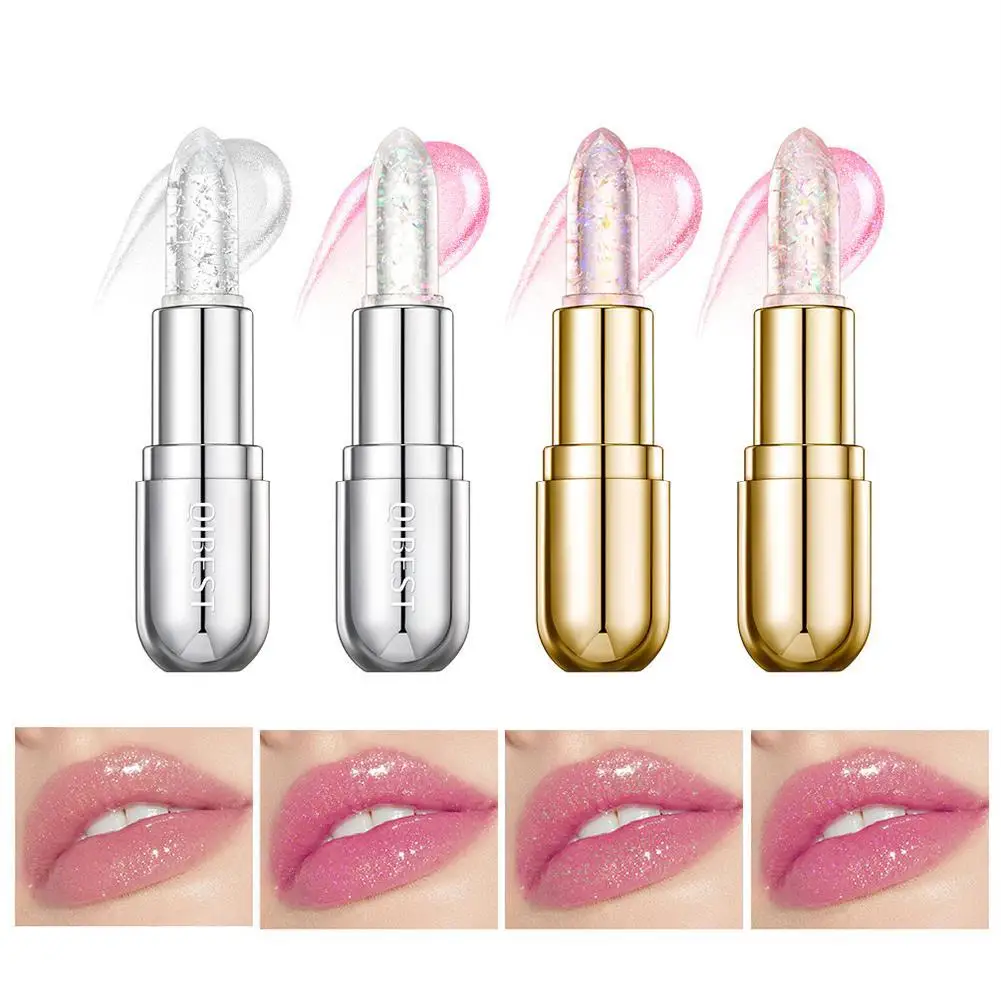 

Women Lip Balm Colors Changing Glitter Jelly Lipstick Moisturizing Fade Lip Lines Water Glossy Lip Stain Cosmetics