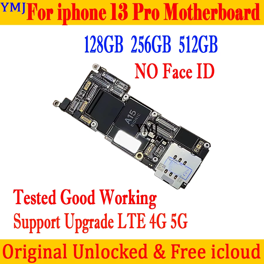 

128GB/256GB/512GB For IPhone 13 Pro Motherboard No ID Account Free ICloud Mainboard Good Working With/No Face ID Logic Board