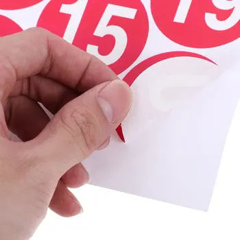 Adesivi con numeri impermeabili Etichette autoadesive rotonde per l'organizzazione domestica Cartella di file per smistamento di dimensioni di abbigliamento