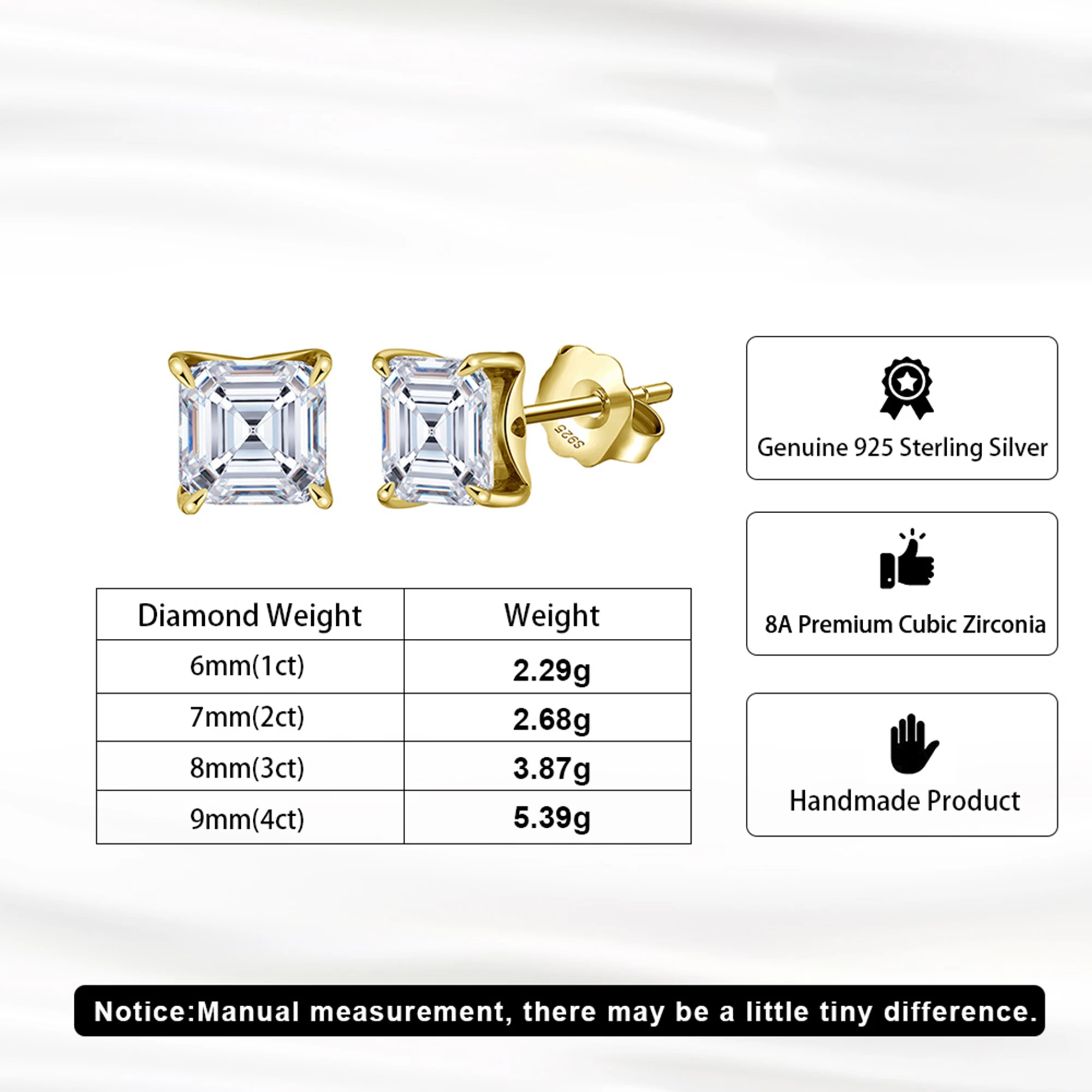ORSA JEWELS Elegante Ohrstecker aus 925er-Sterlingsilber mit glänzendem rechteckigem Zirkonia-Stein, das perfekte Geschenk für Sie LZE19 – Detail 4