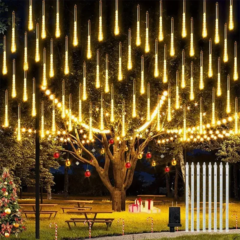 Description Picture 5 of item24/32 Tubes Meteor Shower Led String Lights New Year for Street Garlands Fairy Garden Lights Outdoor Christmas Tree Decorations