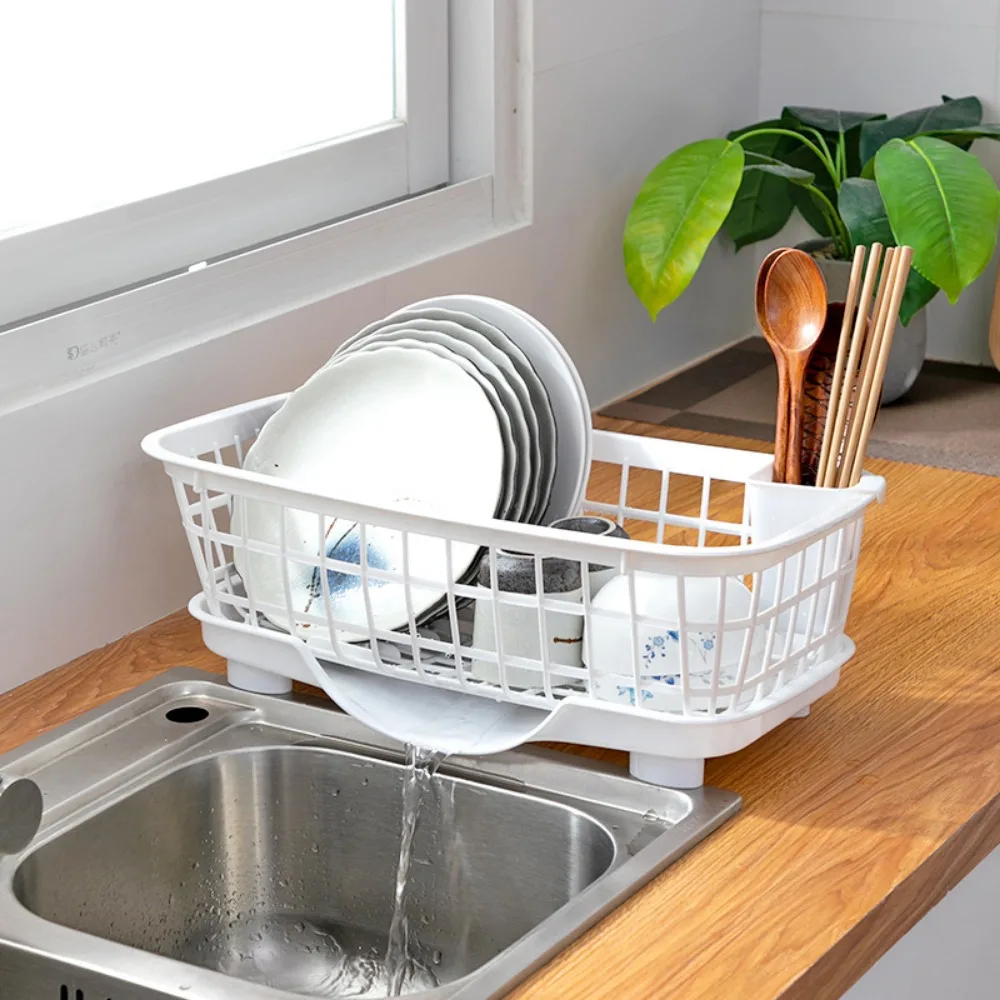 1pc kitchen bowl and plate drain rack, hollow drain, base separation, selected materials, multifunctional storage 5
