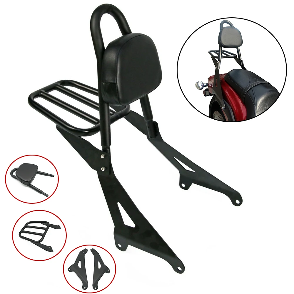MotorcyclePassengerBackrestSissyBarWithDetachableLuggageRack